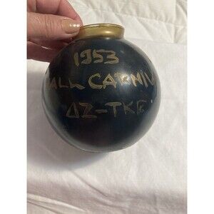 Vintage TKE TAU KAPPA EPSILON Fraternity Fall Carnival Cannonball Vase 1953